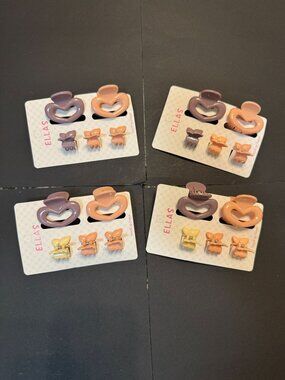 Ellas Hair Claw Clip Set - Small Claw Clips - Assorted Colors 5-Piece Set